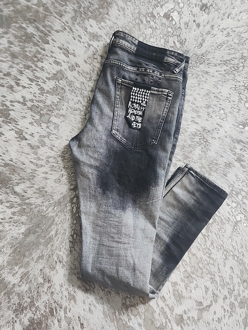 Ksubi Van Wrinkle Lucifer Trashed Distressed Jean Black Sz36